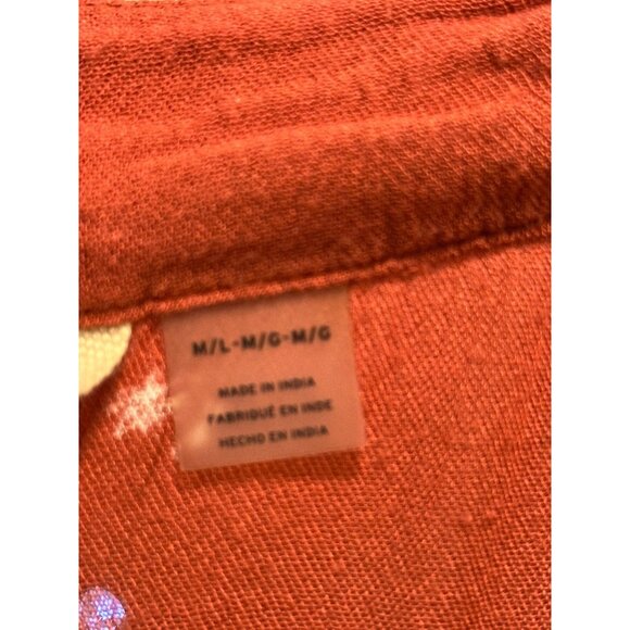 Roxy Womens Floral Open-Front Kimono Cardigan M/L Rust Orange & White Lightweigh - Picture 5 of 7